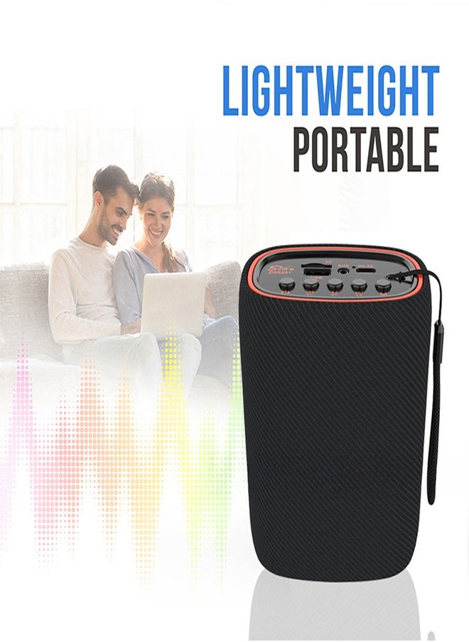 The Sing-e ZQS201 portable speaker is a compact yet powerful audio device designed to deliver a high-quality audio experience anywhere. It features a rechargeable 1000mAh battery and supports Bluetooth music playback, MicroSD card playback, USB input, and AUX input, making it ideal for home or on-the-go use.
