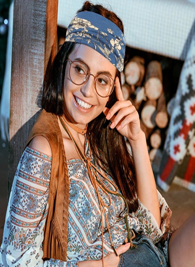 YARIEW Wide Headbands for Women Boho Headbands Stretch Elastic Knotted Headband Non-slip Head Bands Women's Hair Band Yoga Workout Head Wraps Hair Accessories for Women Girls 6 Pack - Image 4