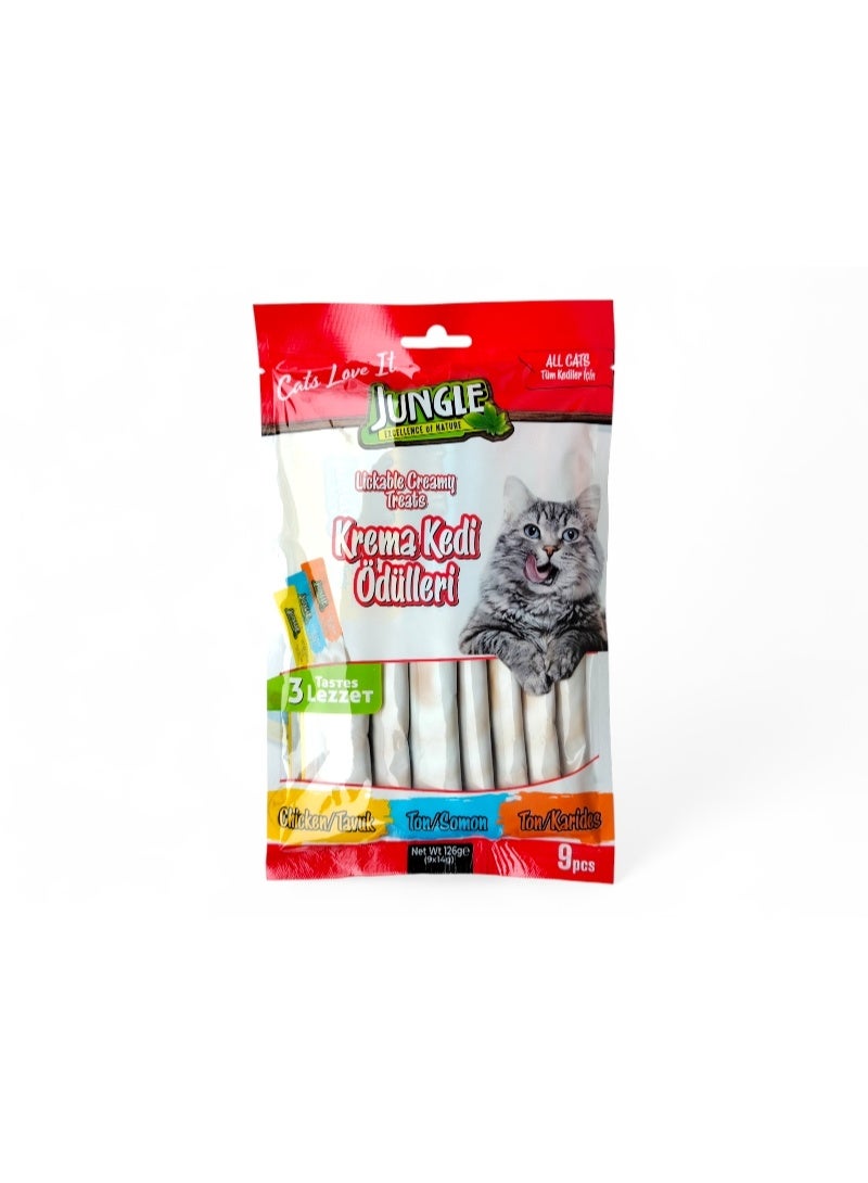 جانغل طعام قطط جانجل كريمي ١٢٦ جم - ٩ قطع