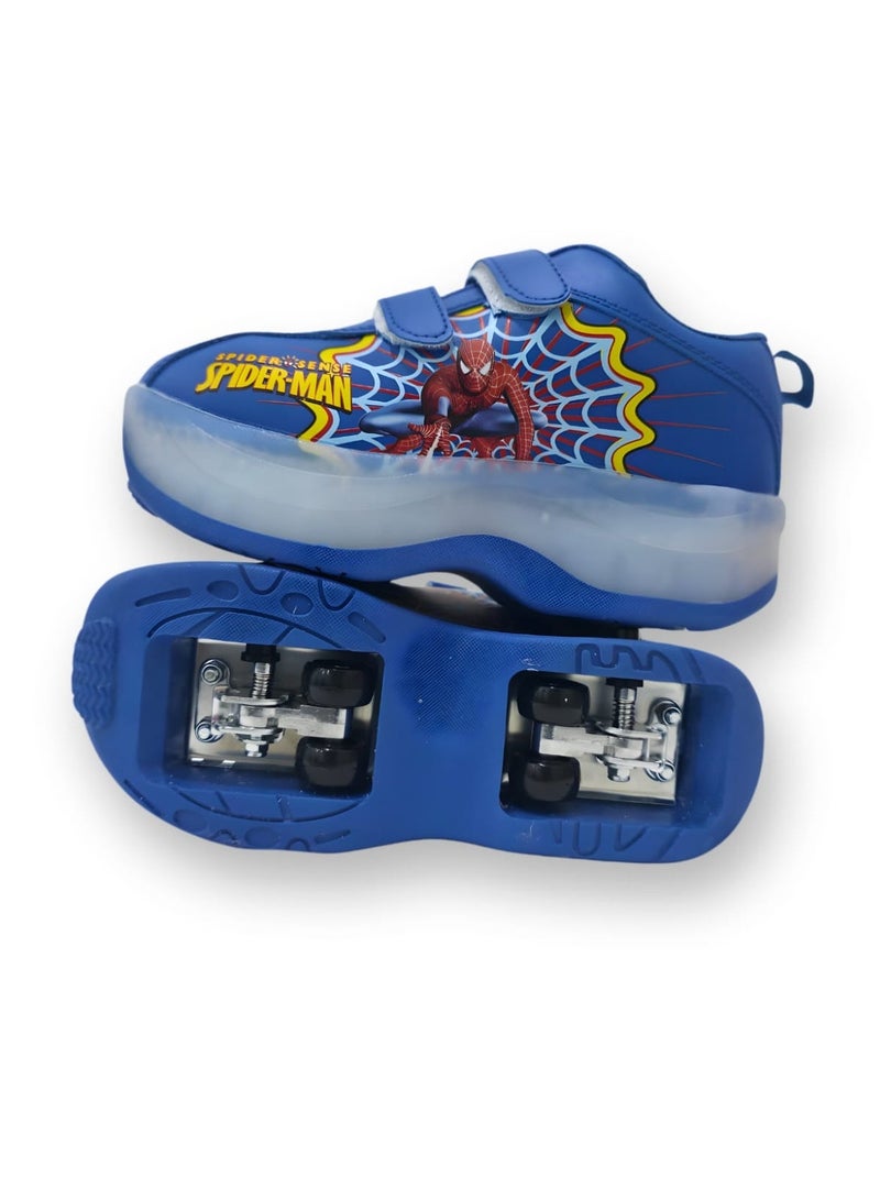 SPIDERMAN Roller Skates Shoes 4 Wheels for Kids New Upgraded Roller Shoes LED Light Up Flashing Sneaker Roller Skate Shoes for Boys Girls Beginner More Balanced - Image 2