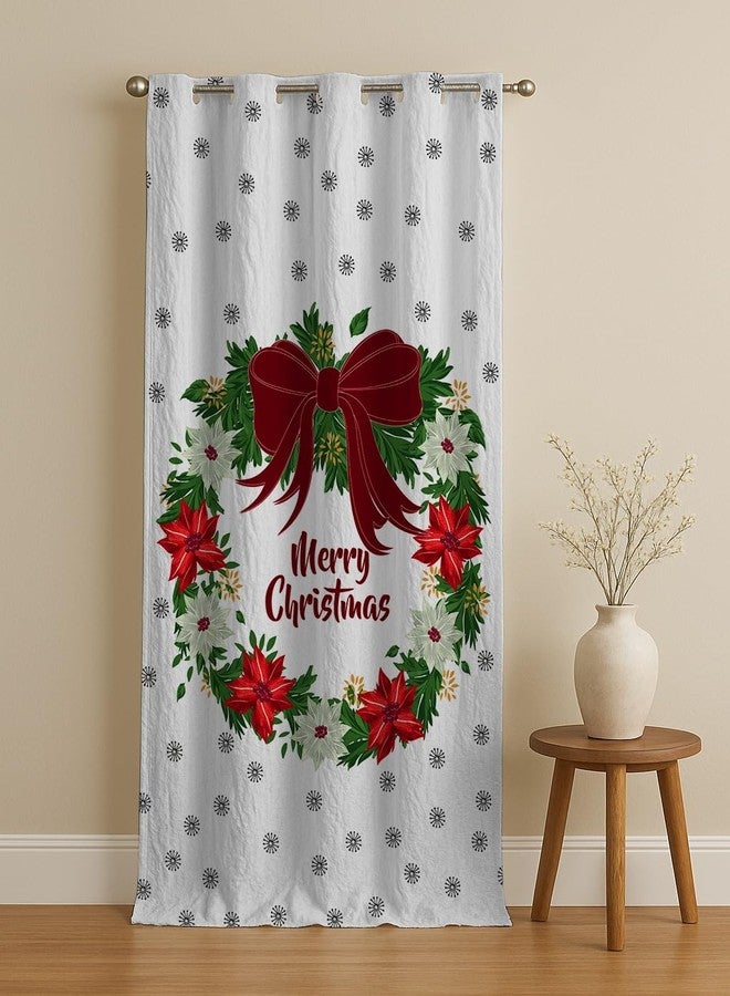 OnlyOne1 Merry Christmas Curtain | LongCrush/Polyester Decorative Window & Door Drape | Festive, Party Decoration Curtain for Living Room, Bedroom, Kids Room & Home Decor | Size 9ft_19 | Single Piece - Image 1
