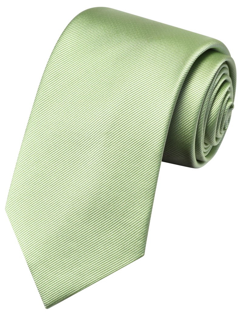GUSLESON Solid Dark Sage Green Wedding Ties For Men Neckties and Pocket Square Cufflinks Sets(IN0789-35) - Image 2