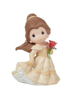 Precious Moments Princess Belle Figurine | Disney An Enchanting Moment Awaits Belle Bisque Porcelain/Resin Figurine | Beauty & The Beast Collectible Décor & Gifts | Hand-Painted 