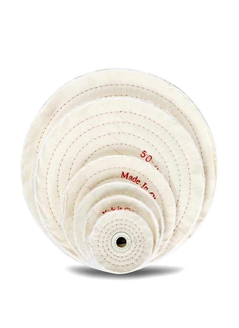 DIY Crafts DIY Crafts 6 inch Off White Spiral Stitched Cotton Buffing Wheel Polishing Wheel Layers Cotton Lint Cloth Buffing Wheel Gold Silver Jewelry Mirror Polishing Whe 6 inch Off White  - Image 3