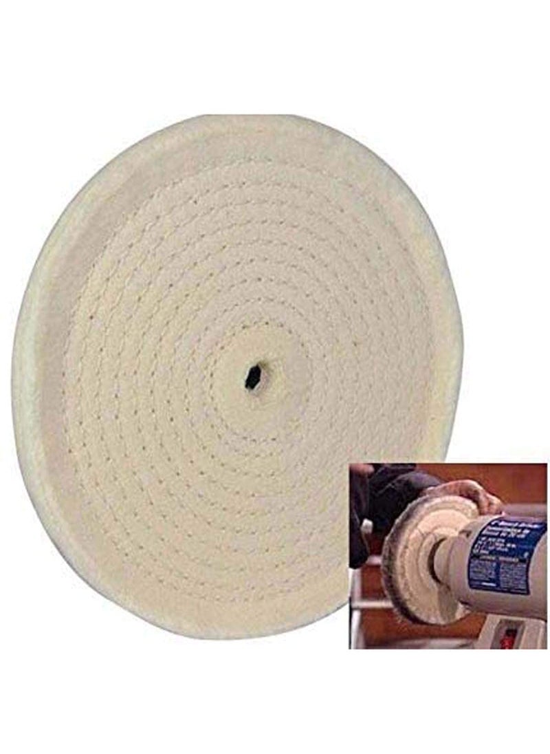 DIY Crafts DIY Crafts 6 inch Off White Spiral Stitched Cotton Buffing Wheel Polishing Wheel Layers Cotton Lint Cloth Buffing Wheel Gold Silver Jewelry Mirror Polishing Whe 6 inch Off White  - Image 5