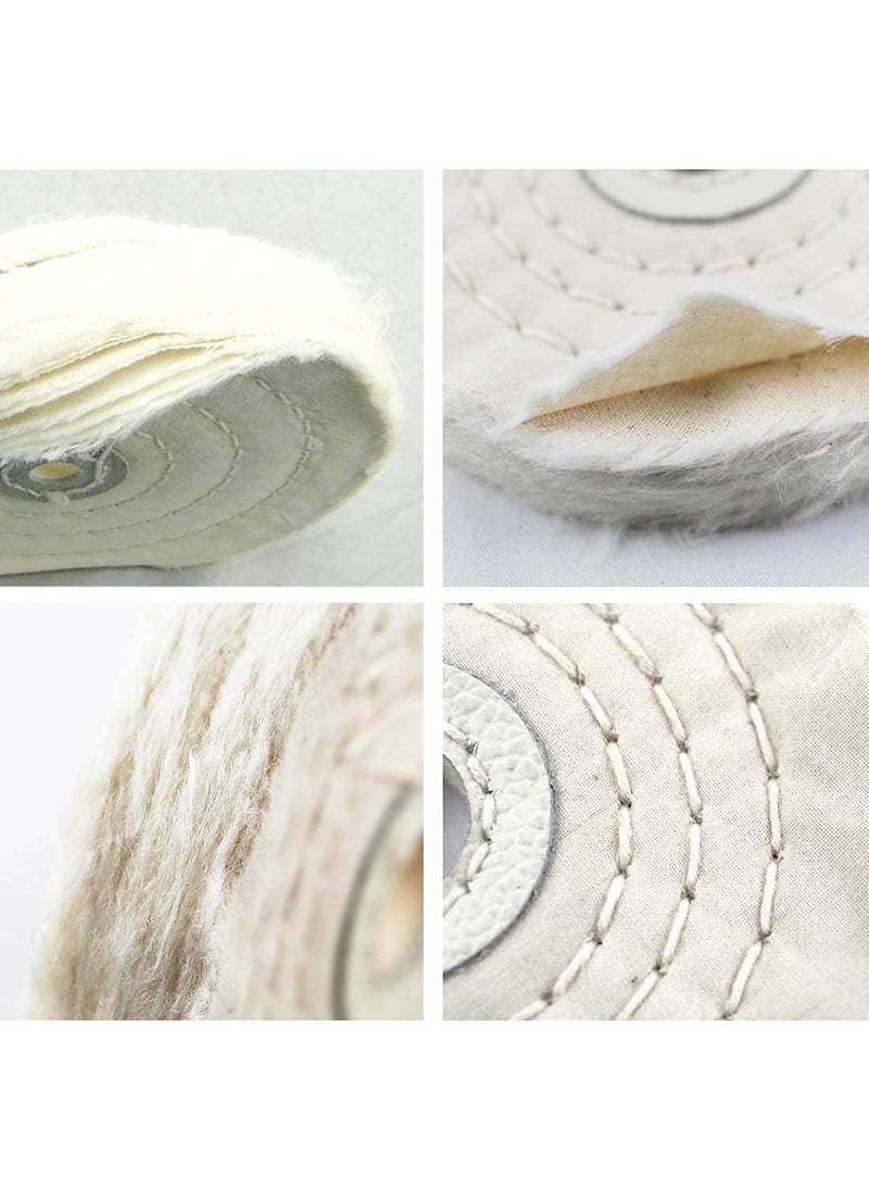 DIY Crafts DIY Crafts 6 inch Off White Spiral Stitched Cotton Buffing Wheel Polishing Wheel Layers Cotton Lint Cloth Buffing Wheel Gold Silver Jewelry Mirror Polishing Whe 6 inch Off White  - Image 2