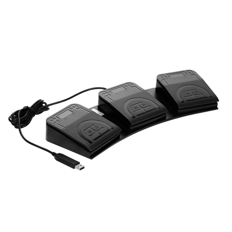 USB Foot Switch Customizable Hotkeys Shortcuts Key Combination Black USB Device - Stable Non-Slip Design Mechanical Switch for Computer Office Games Medical Devices - Image 1