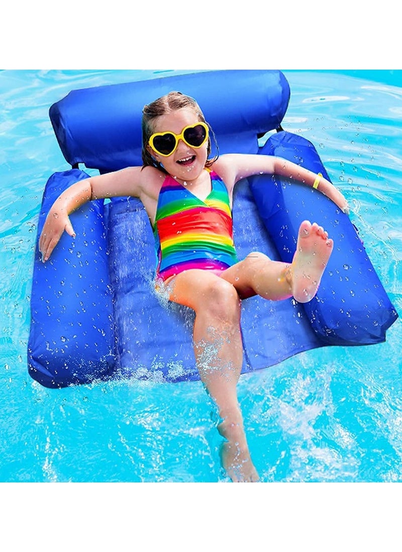 LB - Inflatable Water Hammock Pool Float Floating Bed Lounge Chair Foldable Floating Row Chair Beach Swimming Pool Seat for Indoor Outdoor - Image 1