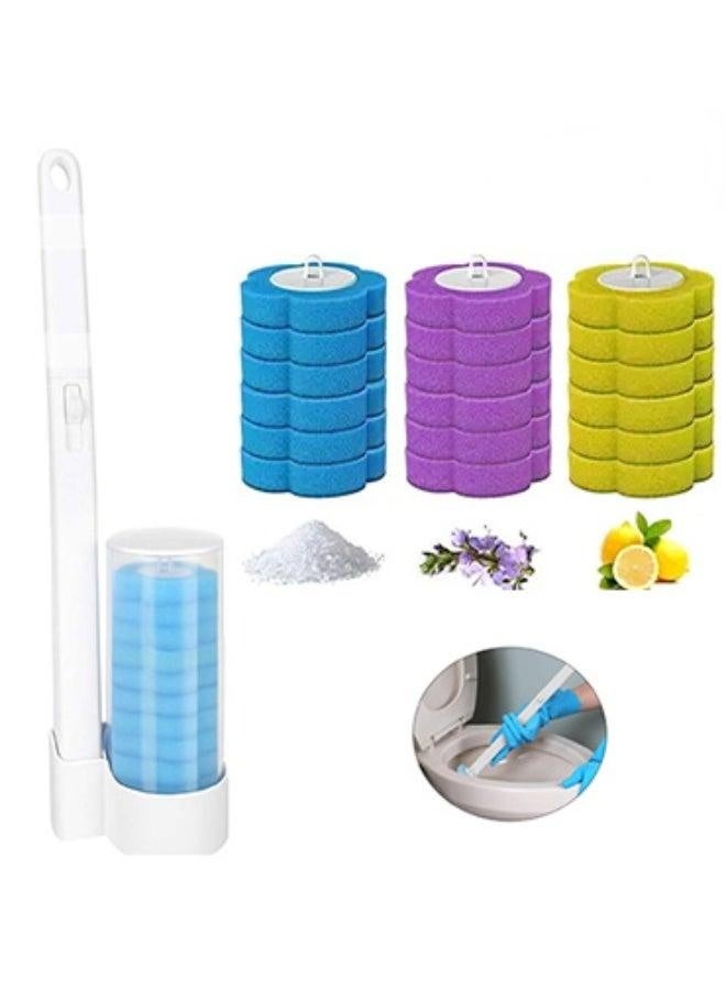 18 disposable toilet brush replacement brush heads, Sanxiang replacement sponge brush head for bathroom toilet cleaning, hangable toilet brush, safe and hygienic more secure (only applicable to the - Image 2