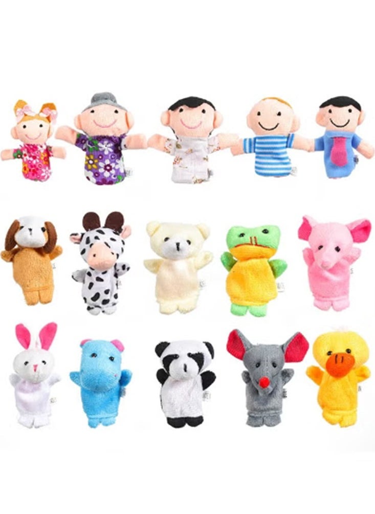 16pcs Cartoon Cute Animal Finger Puppet Toy Mini Plush Finger Puppet Toys Story Time Finger Puppets  - Image 3