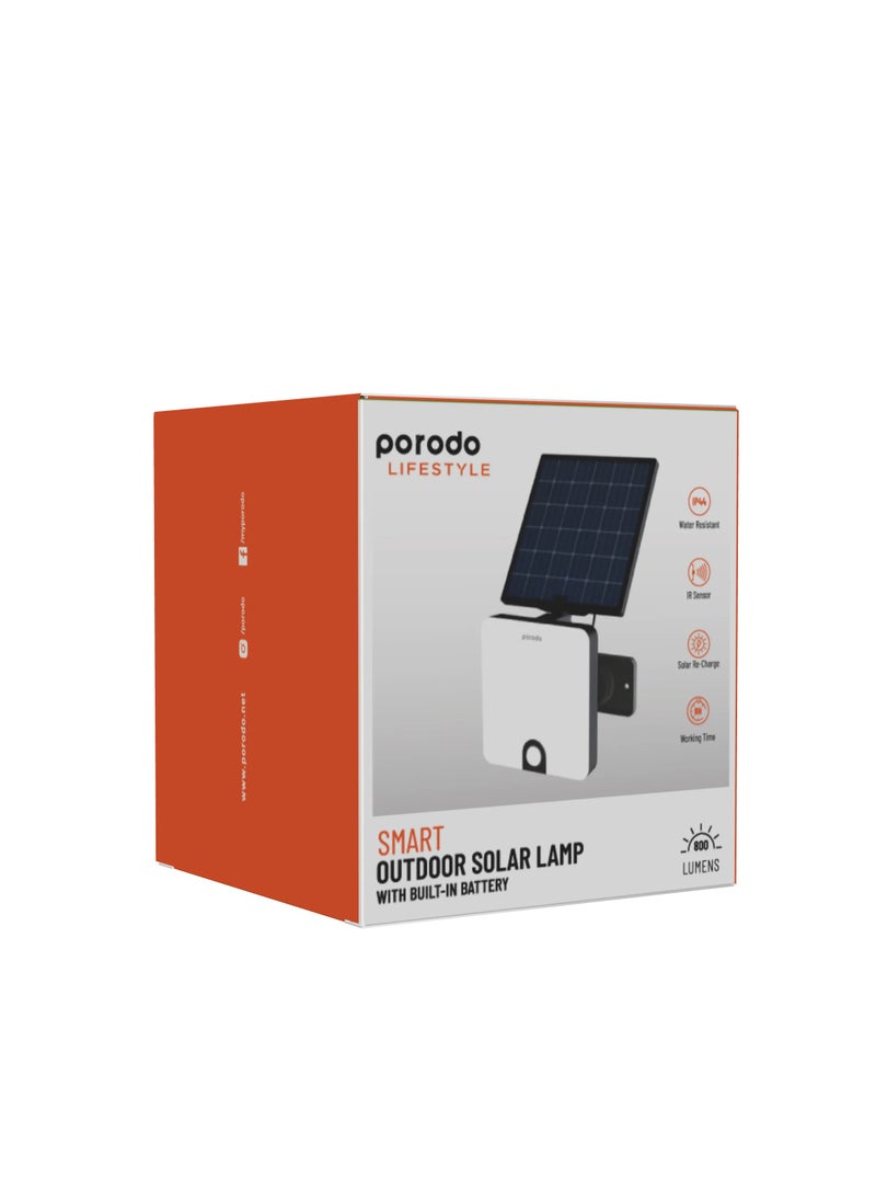 Smart Outdoor Solar Lamp With Built-in Battery 14x14cm Polysicion Solar Panel Up to 8 Hours Working Time 2000mAh Battery 3-5m PIR Sensor Distance IP44 Water Resistant 800 Lumens - Black - pzsku/Z62E72E00B2A28D2F07F7Z/45/_/1734079667/ea9e54f8-5041-4341-bc23-ce74d34ca929