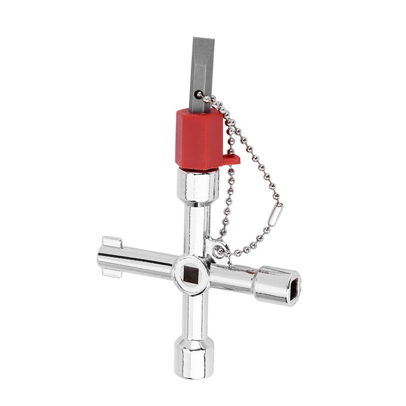 4 Way Multi functional Universal Cross Key with Bit Zinc Alloy Plumbers Electricians Tools - Image 4