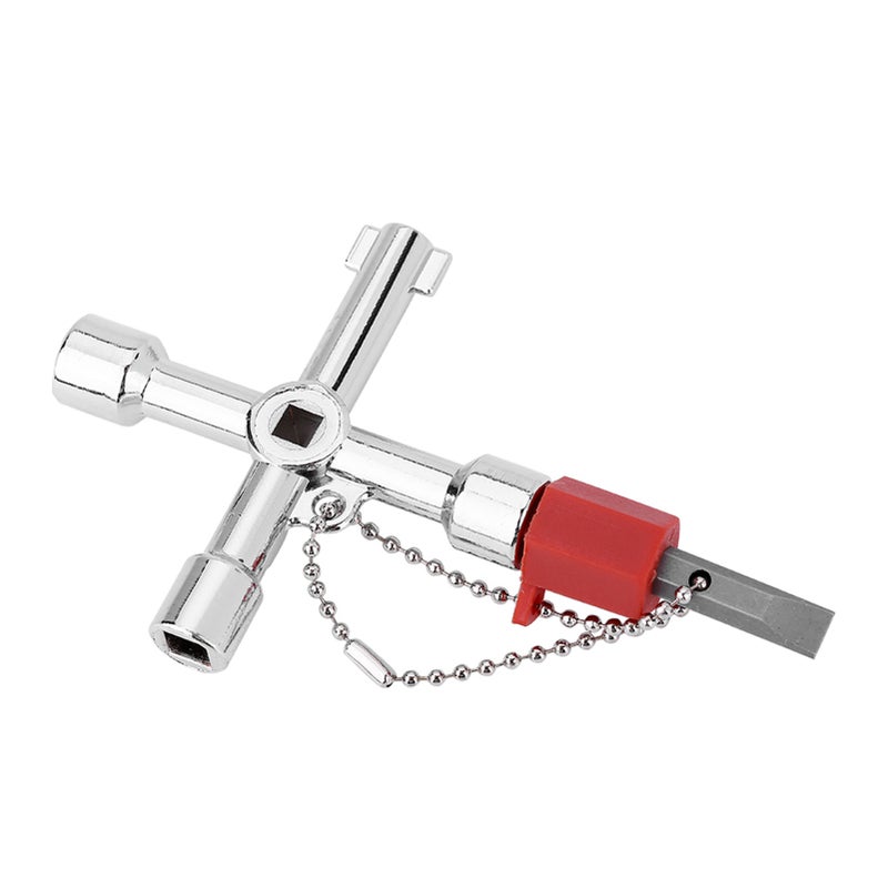 4 Way Multi functional Universal Cross Key with Bit Zinc Alloy Plumbers Electricians Tools - Image 3