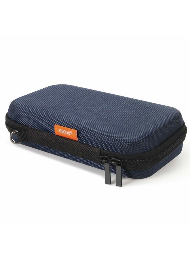 GLCON Hard EVA Protective Case - Portable Storage Case for Charging Cable, Power Bank, Hard Drive, Cell Phone, External Battery - Small Travel Case Mesh Inner Pocket + Zipper Enclosure (Grey Blue) - Image 1