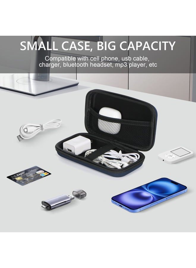 GLCON Hard EVA Protective Case - Portable Storage Case for Charging Cable, Power Bank, Hard Drive, Cell Phone, External Battery - Small Travel Case Mesh Inner Pocket + Zipper Enclosure (Grey Blue) - Image 2
