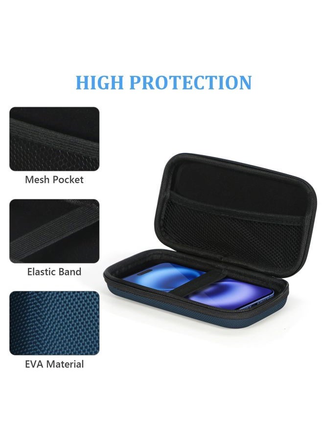 GLCON Hard EVA Protective Case - Portable Storage Case for Charging Cable, Power Bank, Hard Drive, Cell Phone, External Battery - Small Travel Case Mesh Inner Pocket + Zipper Enclosure (Grey Blue) - Image 4