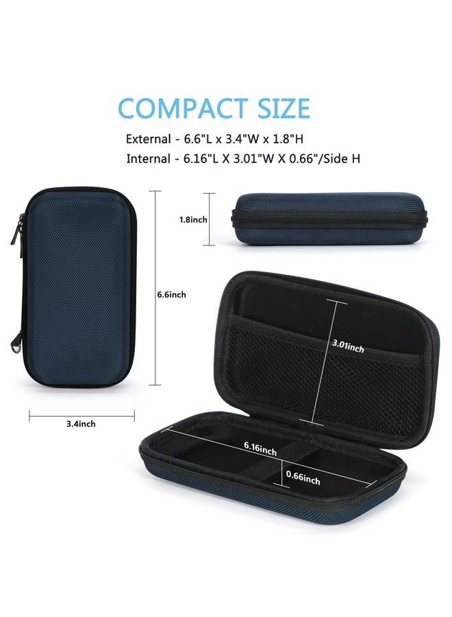 GLCON Hard EVA Protective Case - Portable Storage Case for Charging Cable, Power Bank, Hard Drive, Cell Phone, External Battery - Small Travel Case Mesh Inner Pocket + Zipper Enclosure (Grey Blue) - Image 3
