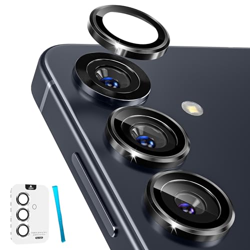 imluckies for 6.2" Samsung Galaxy S25 Camera Lens Protector, AR+AF Tempered Glass & 9H Anti-Scratch Metal Individual Lens Cover, HD Clear Camera Protection [Not for S25+], Black - Image 1