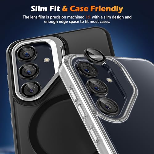 imluckies for 6.2" Samsung Galaxy S25 Camera Lens Protector, AR+AF Tempered Glass & 9H Anti-Scratch Metal Individual Lens Cover, HD Clear Camera Protection [Not for S25+], Black - Image 5