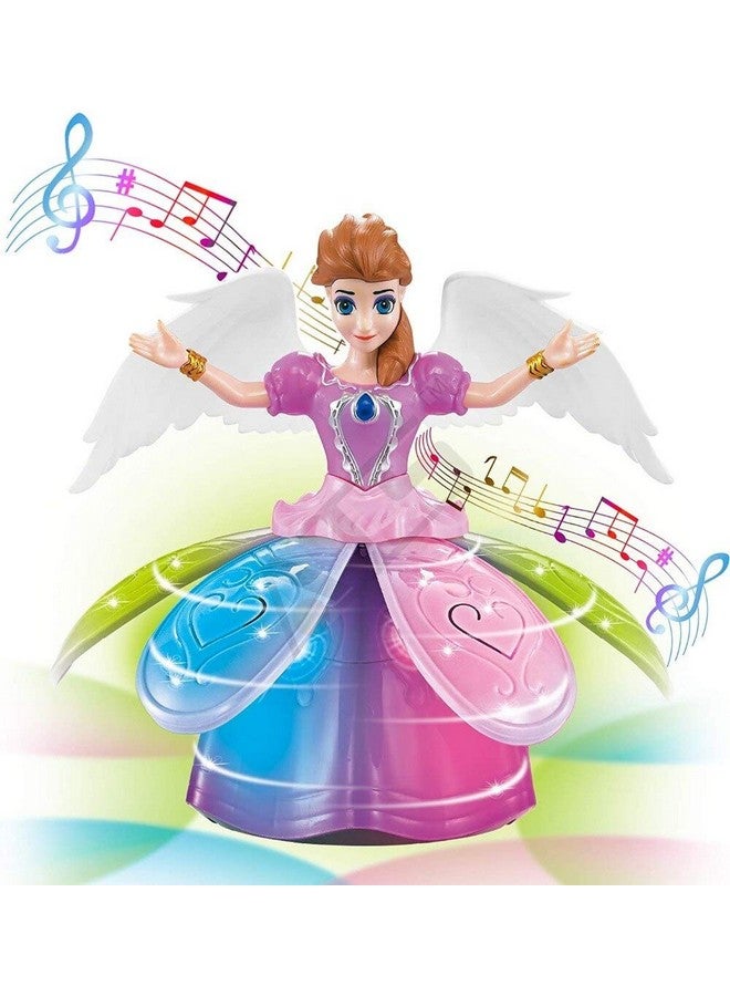 vGRASSP Dancing Miracle Princess Toy Doll With Wings Interactive Revolving Cute Doll Colorful Led Lights And Music For Girls (Design 2) - Image 1