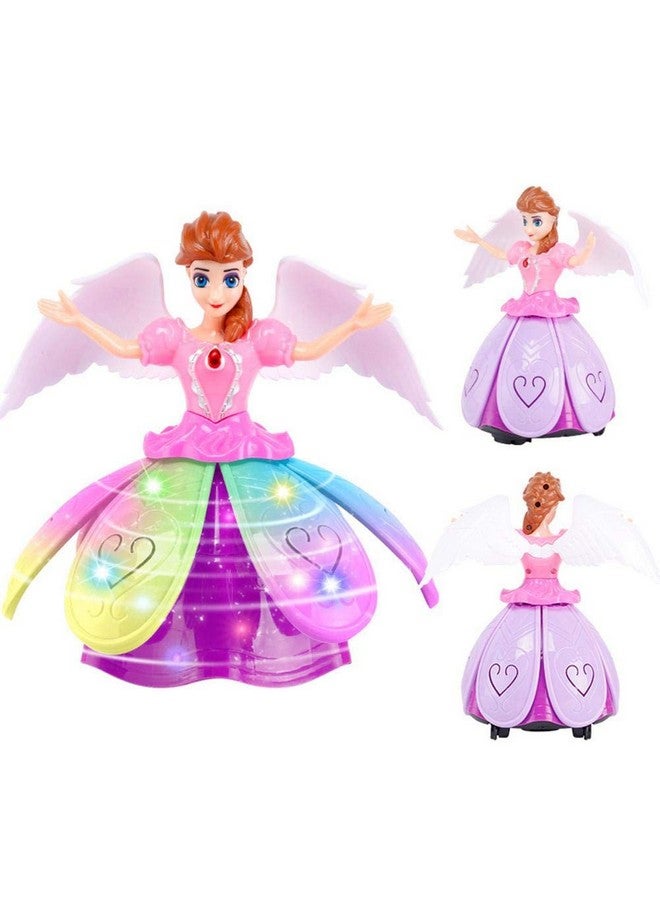 vGRASSP Dancing Miracle Princess Toy Doll With Wings Interactive Revolving Cute Doll Colorful Led Lights And Music For Girls (Design 2) - Image 2