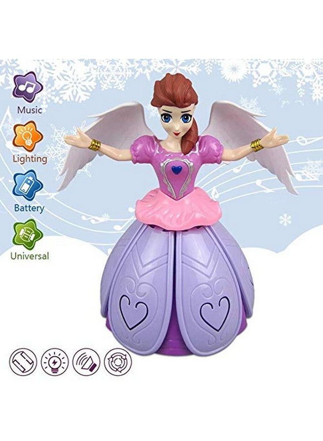 vGRASSP Dancing Miracle Princess Toy Doll With Wings Interactive Revolving Cute Doll Colorful Led Lights And Music For Girls (Design 2) - Image 3