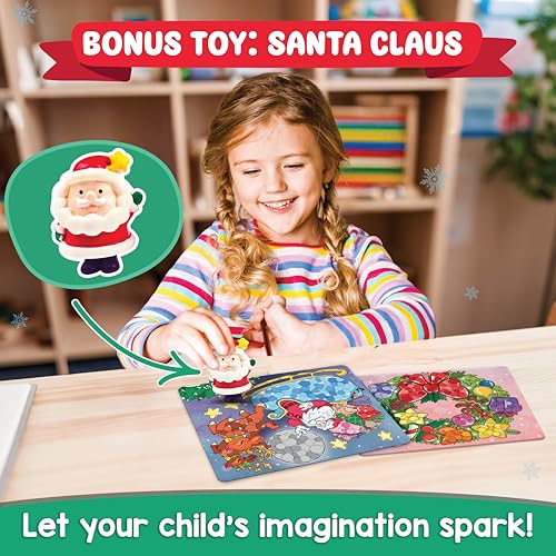 Funcils Christmas Special - Dot Stickers for Toddlers, Holiday Theme Dot Art Activity for Kids, DIY Craft Kit, Stocking Stuffers, Christmas Gifts for Boys & Girls Ages 3, 4, 5, 6, 7 Year Old - Image 4