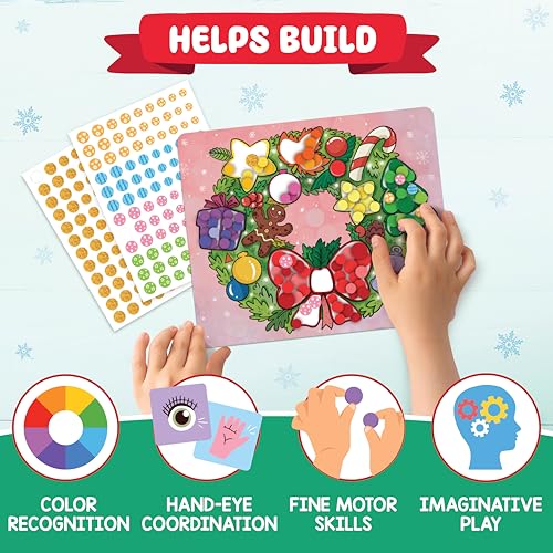 Funcils Christmas Special - Dot Stickers for Toddlers, Holiday Theme Dot Art Activity for Kids, DIY Craft Kit, Stocking Stuffers, Christmas Gifts for Boys & Girls Ages 3, 4, 5, 6, 7 Year Old - Image 5