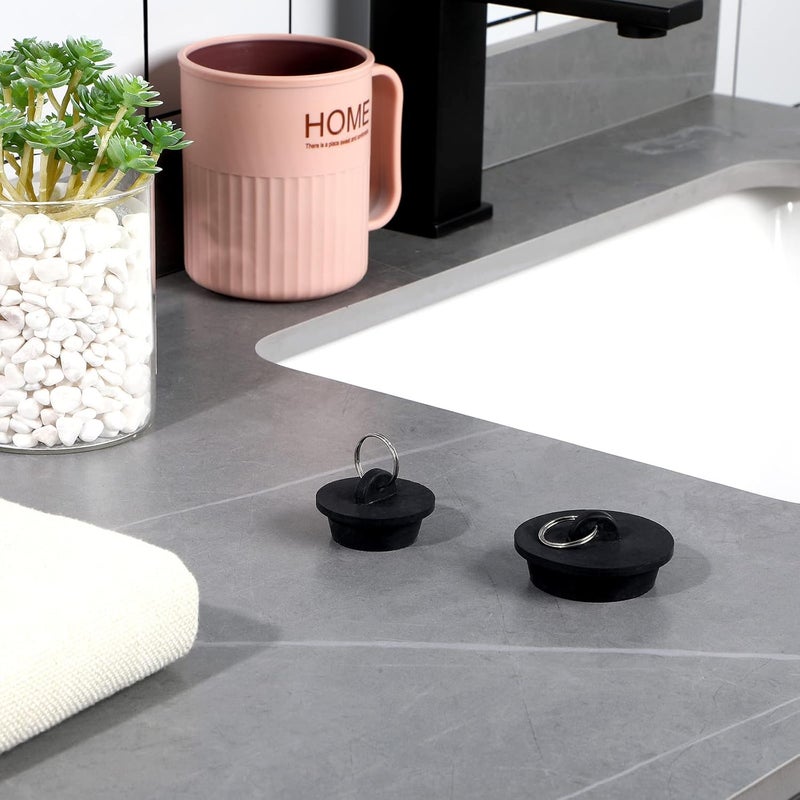 Hestya 4 Pieces Tub Stopper Bathtub Drain Rubber Sink Stopper Drain Plug with Hanging Ring for Bathtub, Kitchen and Bathroom, Black (1-1/8, 1-3/8, 1-5/8, 1-7/8'')(1-1/8, 1-3/8,1-5/8, 1-7/8'') - Image 3