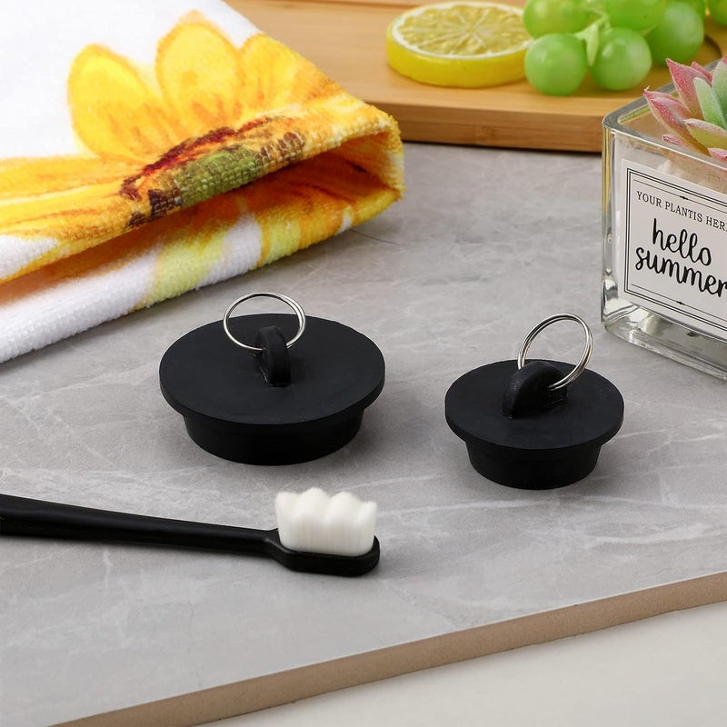 Hestya 4 Pieces Tub Stopper Bathtub Drain Rubber Sink Stopper Drain Plug with Hanging Ring for Bathtub, Kitchen and Bathroom, Black (1-1/8, 1-3/8, 1-5/8, 1-7/8'')(1-1/8, 1-3/8,1-5/8, 1-7/8'') - Image 4