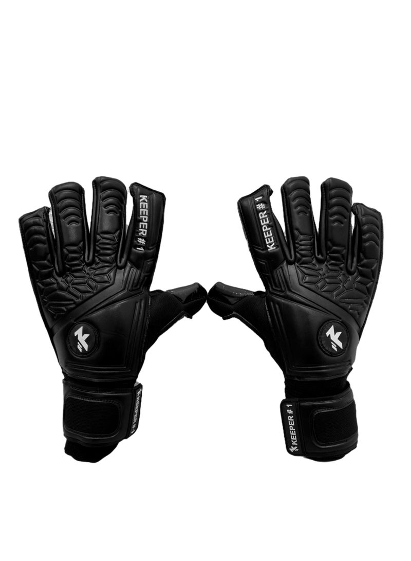 Keeper one BLACK Keeper one GK gloves - Image 1