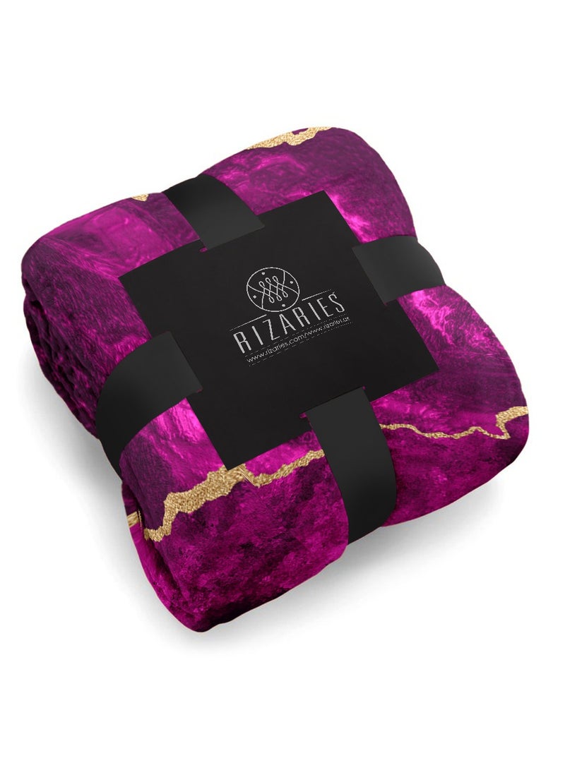 ريزاريز غطاء أريكة تجريدي ناعم باللونين الأرجواني والذهبي - Image 2