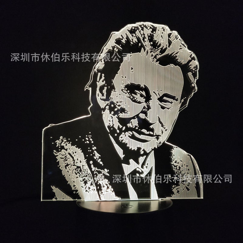 Star Johnny Hardaway 3D Night Light Creative Usb Colorful Gradient Touch Remote Control Led Table Lamp Gift - Image 4