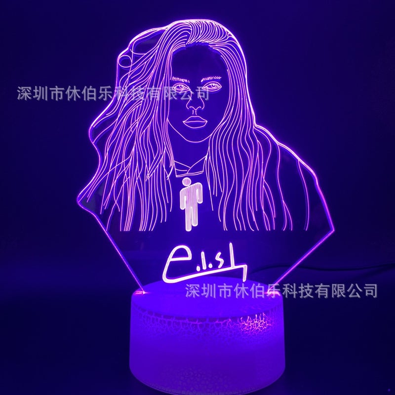Star Johnny Hardaway 3D Night Light Creative Usb Colorful Gradient Touch Remote Control Led Table Lamp Gift - Image 1