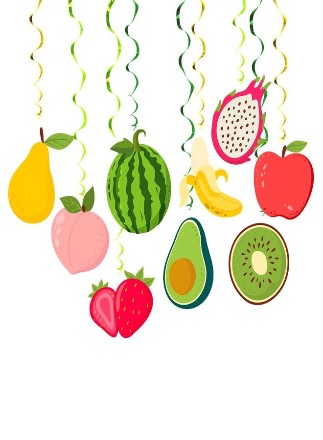 Kinyanco 30PCS Fruit Hanging Swirls Decorations Twotti Frutti Birthday Party Decor Summer Tropical Fruit Themed Ceiling Streamer for Birthday Baby Shower Party Supplies - Image 3