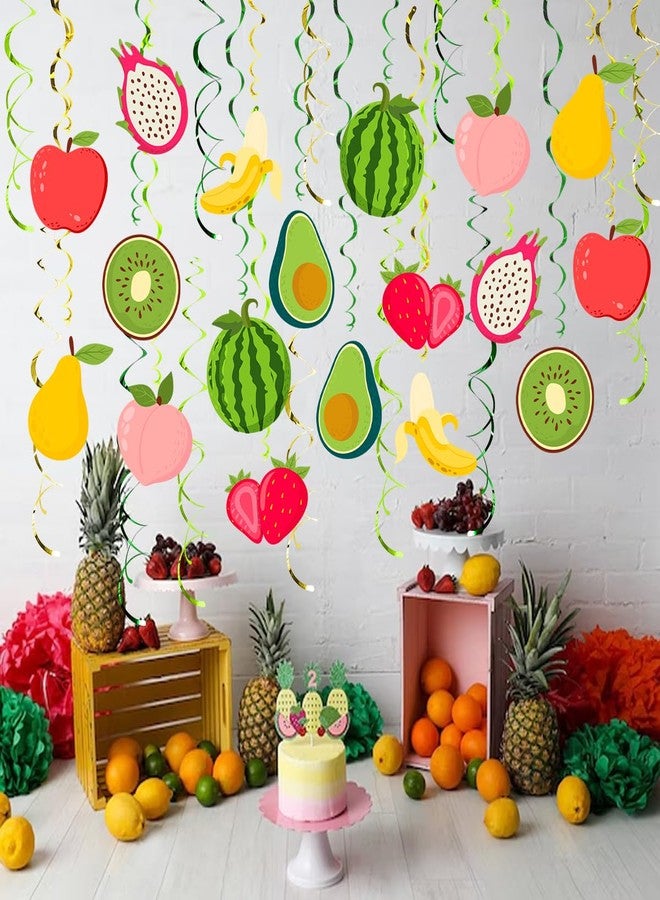 Kinyanco 30PCS Fruit Hanging Swirls Decorations Twotti Frutti Birthday Party Decor Summer Tropical Fruit Themed Ceiling Streamer for Birthday Baby Shower Party Supplies - Image 4