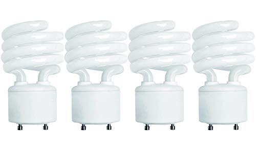 KOR (4 Pack) 13 Watt Mini Spiral - GU24 Base - (60W Equivalent) - T2 Mini-Twist - CFL Light Bulb (Bright White (5000K), CFL) - Image 1