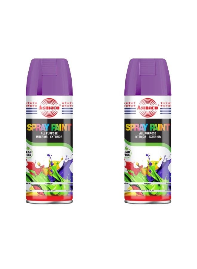 Asmaco Spray Paint - Violet - 400 Ml - Set of 02