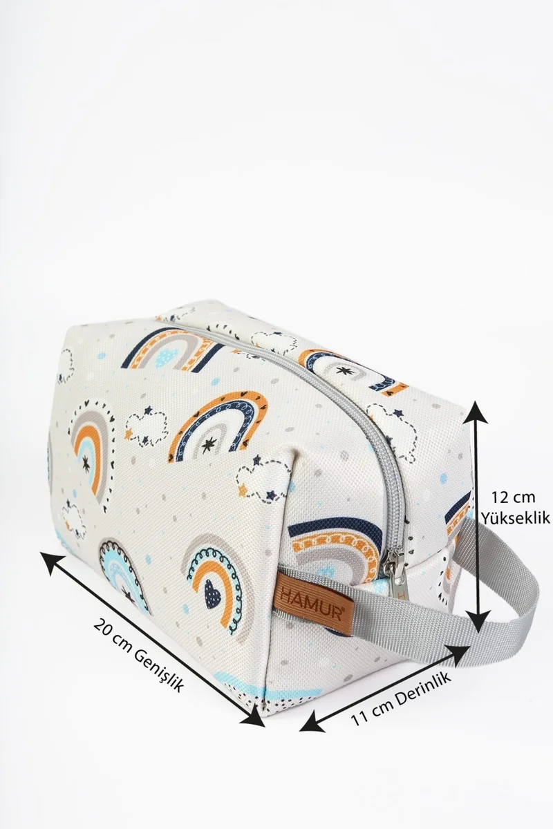 Hamur Zippered Dirty Clean and Wet Dry Baby Laundry Clothes Clothing Multi-Purpose Makeup Bag Sky Blue