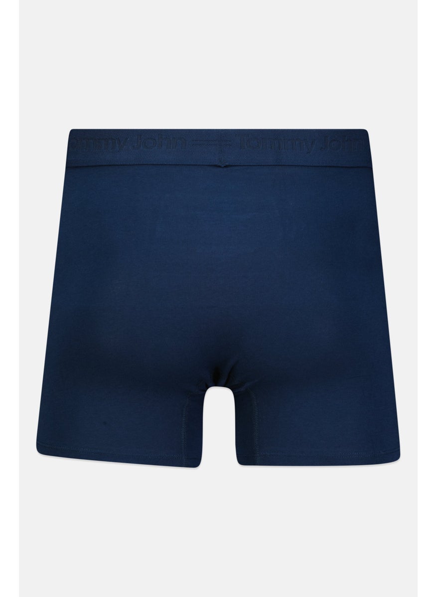 Tommy John - Men 2 Pieces 9 Inseam Plain Boxer Briefs, Navy/Grey - Image 1