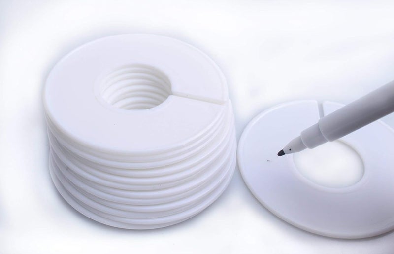 FindUWill 20 Pack Clothing Rack Size Dividers, Wardrobe Round Hangers Label Closet Dividers with 1 Piece Marker Pen for Clothes Organization(White, Blank) - Image 4