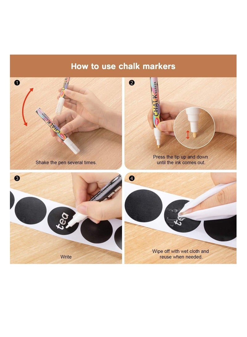 بريميفي 120 ملصق سبورة مستديرة مقاومة للماء مع قلم تحديد للبرطمانات - Image 5