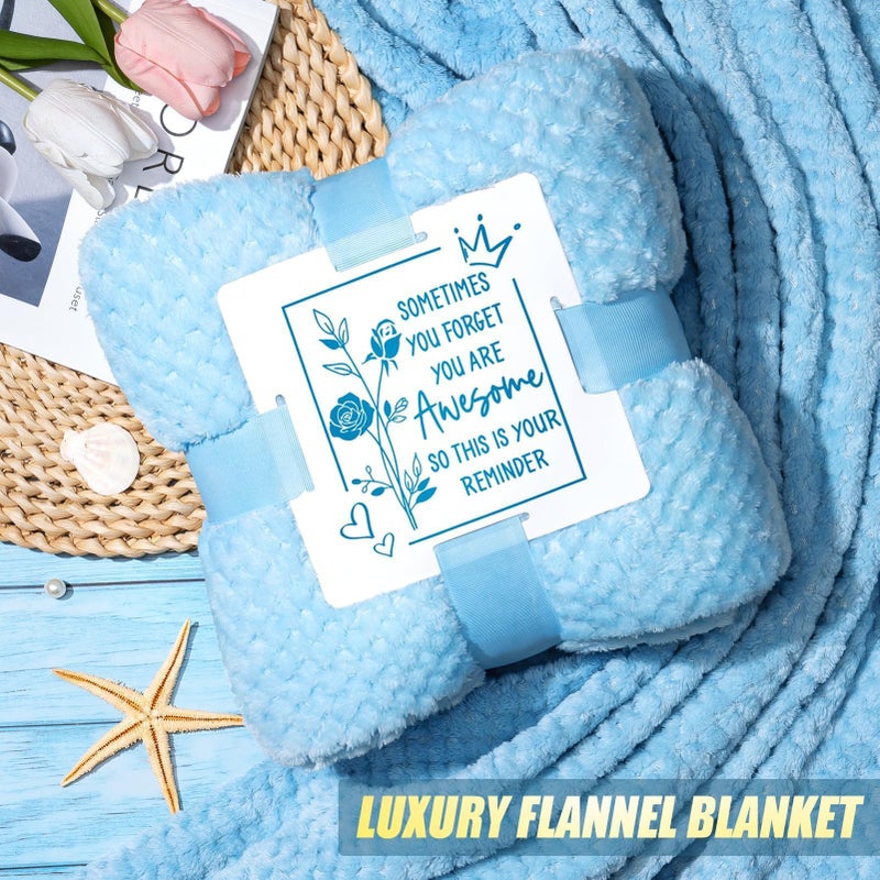 Qinline Birthday Gifts for Women Self Care Get Well Soon Gifts, Ocean Relaxing Spa Kit Bath Gift Basket Care Package w/ Flannel Blanket 40 OZ Tumbler, Mother's Day Gift for Mom Her Wife Girlfriend Sister - Image 3