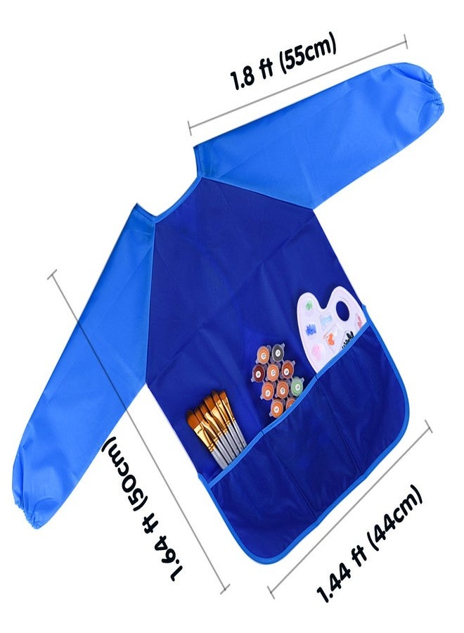 KUUQA 2Pcs Waterproof Children Art Smock Kids Art Aprons Painting Aprons with Long Sleeve and 3 Roomy Pockets for Painting, Feeding, Baking, Cooking, Age 2-6 years (Paints and Brushes not included) - Image 3
