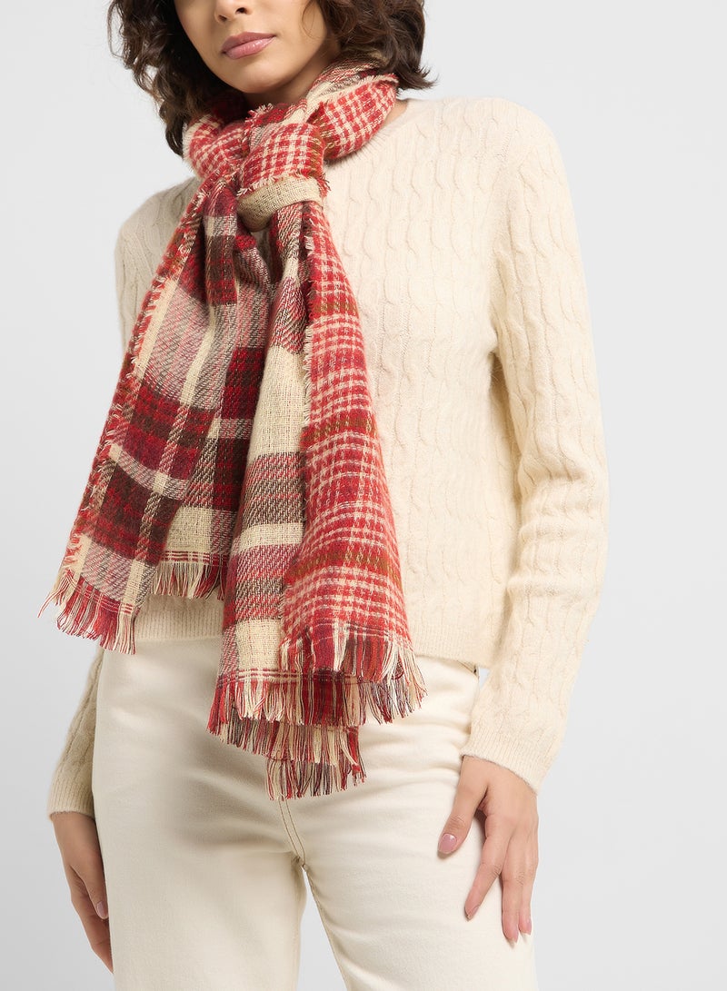 ELLA Check Pattern Light Winter Scarf  - Image 3