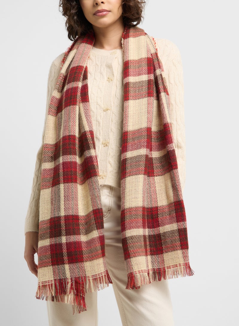 ELLA Check Pattern Light Winter Scarf  - Image 4