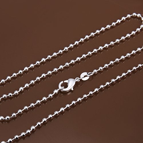 Cutesmile Fashion Jewelry 925 Sterling Silver 2mm Beads Chain Necklace for Men Women(18 Inches) - Image 5