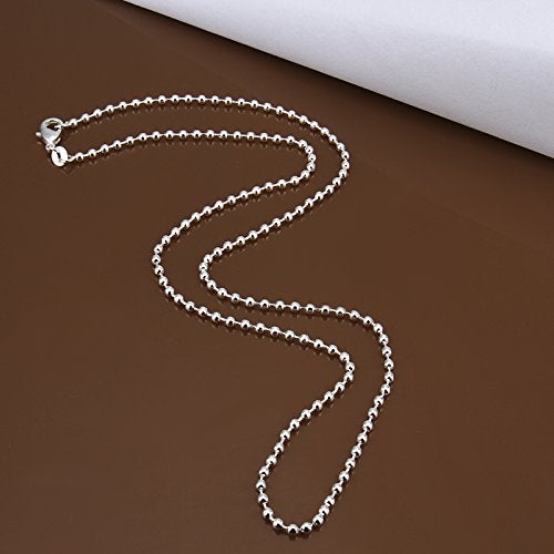 Cutesmile Fashion Jewelry 925 Sterling Silver 2mm Beads Chain Necklace for Men Women(18 Inches) - Image 4