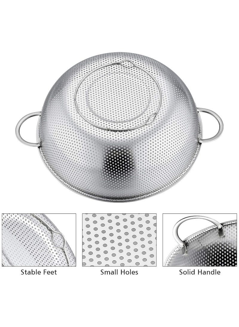 Happy Home Stainless Steel Micro Hole Colander for Washing, Rinsing and Draining Fruit, Pasta and Rice, Heavy Duty and Dishwasher Safe, 3 Pieces, 25.5/22.5/19.5cm - Image 5