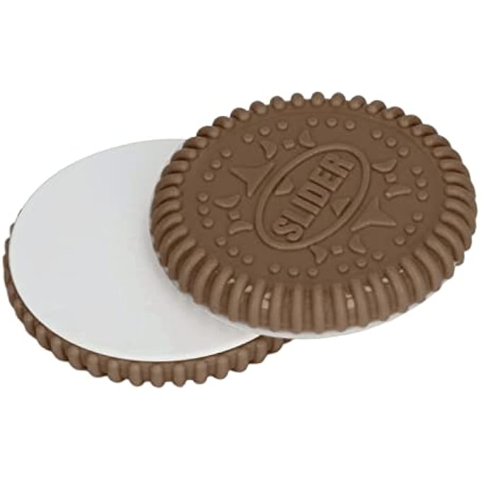 KOSDFOGE Magnetic Push Slider Toy Relax Stress Relief Biscuits Shaped Sensory Distraction for Anxiety ADHD Office Use (Brown) - Image 1